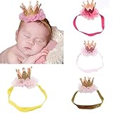 Baby Birthday Crown Headwear, Misaky  Hairband Baby Elastic Flower Hair Band