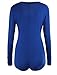 Moxeay Women's Long Sleeve Shorts V Neck One Piece Bodysuit Knitted Bodycon Rompers Onesie Pajamas (S, Royal Blue)