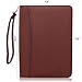 Zippered Business Padfolio with Junior Legal Notepad - Light Brown PU Leather Portfolio Binder & Organizer Folder with 8 Inch Tablet Sleeve by Lautus Designs