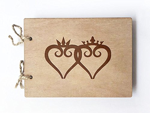 Wedding Guest book (wood) - notebook - Simple King and Queen Kingdom Hearts