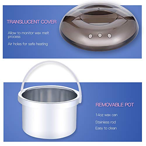 Appareil Chauffe Cire, AIDUE Kit d’Épilation Électrique à la Cire Machine à Épiler Professionnel avec 4x100g Epilation Cire Perles et 30 Spatules en Bois, Idéal pour Femmes Hommes