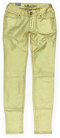 Bullhead Denim Co. Womens Premium Sparkle Skinniest Skinny Fit Jeans gold 9x30