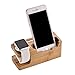 Apple Watch Stand, WOYYLBP Usb Charging Station With 3 USB Ports 3.0 Hub for all Android Smartphone and iphone, iWatch, iPhone 7/7plus/6 Plus/6/iPad Mini/iPod (Bamboo Wood)