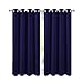 FLOWEROOM Blackout Curtains Thermal Insulated with Grommet Curtains for Bedroom, Navy Blue, 52 x 63 inch, 2 Panel