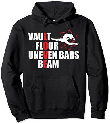Unisex Vault, Floor, Uneven Bars, Beam, Gymnastics Hoodie Small Black