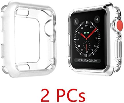Apple Watch Case for Series 3, Series 2, Series 1 38mm 42mm, Vitech Apple Watch Plate Soft Slim Protective Cover Bumper for iWatch Nike+, Sport, Edition All Models (2pc X Clear, 42mm)