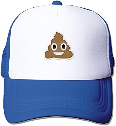 Sports Caps Mesh Hat - Unisex Adult Cute Poop Smiley Face Summer Mesh Cap With Adjustable Snapback Strap RoyalBlue