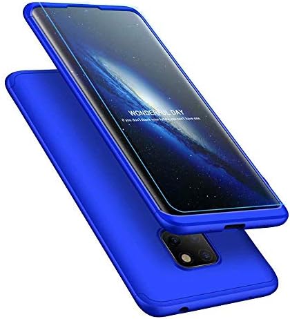 ISADENSER for Huawei Mate 20 Pro Case Ultra Slim 2 in 1 Shockproof 360°Full Body Front Back Hard PC Plastic Anti-Scratch Cover Compatible with Huawei Mate 20 Pro,2IN1 PC - Blue