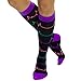LISH Nurse Compression Socks for Women - Graduated 15-25mmHG Knee High Sport Socks (EKG, S/M, W's 5-7.5)