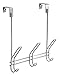iDesign Classico Metal Over the Door Organizer, 3-Hook Rack for Coats, Hats, Robes, Towels, Jackets, Purses, Bedroom, Closet, and Bathroom, 5