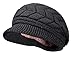 HINDAWI Winter Hats for Women Outdoor Warm Knit Snow Ski Crochet Skull Cap with Visor Black