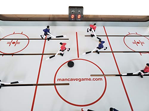 ManCave Games 40" Electronic Rod Hockey Game. Head-to-Head Table Hockey with Manual Scoring. Great Size, Durability & Easier for Kids to Play Than Dome Hockey. - Thumbnail 2