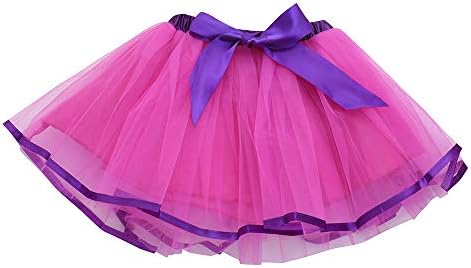 Lazzboy Girls Tutu Tulle Ballet Skirt Plain Bow Princess for 3-8 Years Costume Party Fancy