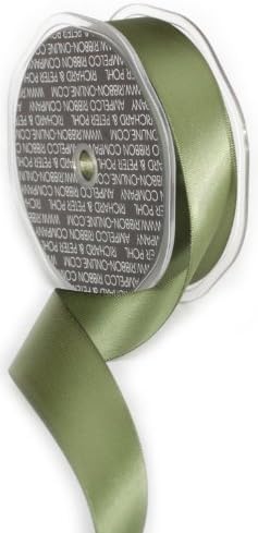 Ampelco Ribbon Company Double Face Satin Ribbon Company, 1-Inch by 27-Yard, Olive
