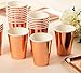 Juvale 36 Pack Rose Gold Foil Paper Cups, 12 oz Disposable Party Cup, Party Supplies for Wedding, Baby Shower, Engagement