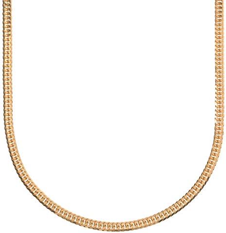 [フェアリーカレット] 18金ネックレス K18 6面Wチェーン 日本製 約10g 40cm 中留め