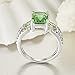 Narica Women's 925 Silver Plated 8mmx10mm Emerald Cut Green Created Amethyst CZ Wedding Engagement Ring Band Size 9