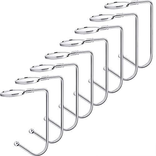 Sunshane 8 Pieces Christmas Stocking Holders Mantel Hooks Hanger Christmas Safety Hang Grip Stockings Clip for Christmas Party Decoration, Silver - Thumbnail 7