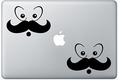 Silhuette Mustache HenryDecalZD0227 Set Of Two (2x) , Decal , Sticker , Laptop , Ipad , Car , Truck