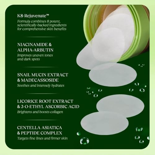 Korean Original Renewal & Rejuvenation Toner Pads, Skincare For Dark Spots, 100 Count (1Pcs)