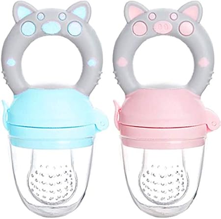 Mmbaby Lot De 2 Tetine Sucette De Grignoteuse Anneau D Alimentation Fruits En Silicone Pour Bebe Samber 2pcs S Bleu Rose Amazon Fr Bebes Puericulture