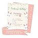 Desert Cactus Bunny Rabbit Happy Birthday Invitations Style 2 Invite Cards (25 Count) With Envelopes Girls Boys Kids Party (25ct)