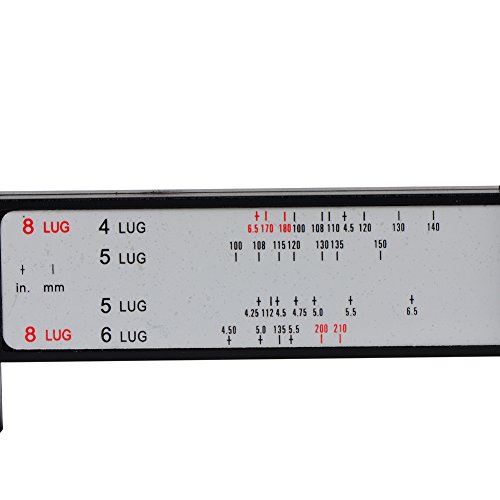 Towever Wheel/Stud or Rim Bolt Gauge PCD Measuring Tool PCD Ruler - 4 5 6 8 Holes Lug Bolt Pattern Gauge - Thumbnail 2