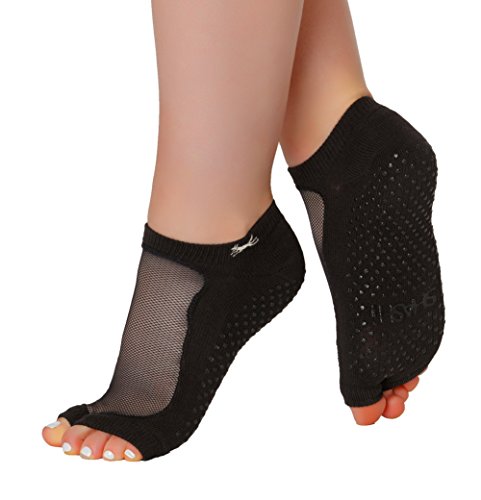 SHASHI Sparkle Open Toe Socks — Pilates Socks with Grips — Workout Socks Women — Non Slip Socks for Barre, Yoga & More
