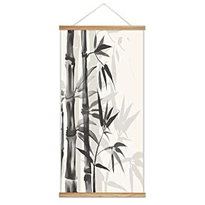 Bamboo Silhouette Ink Painting Style - Hanging Poster