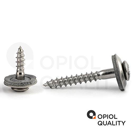 OPIOL QUALITY® Spenglerschrauben POZI"Z" 4,5x80 mm mit U-Scheibe 15mm aus Edelstahl A2 V2A (50 Stück) ähnl. DIN 7995 Pozidriv Dichtscheibe Holzschrauben Wellplattenschrauben – Bild 4