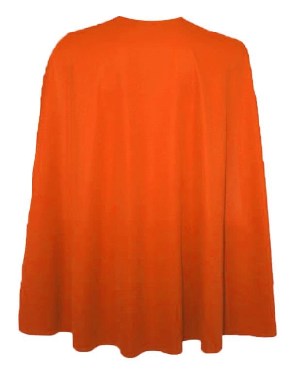 The Dragons Den Adults 35" Length Plain Superhero Cape Fancy Dress Costume Accessory [35" Orange]