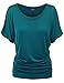 MBJ WT817 Womens Dolman Drape Top with Side Shirring XXXL Teal