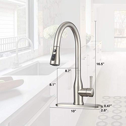 image for Stainless Faucet MSTJRY Commercial Kitchen Faucet with Pull Down Spray