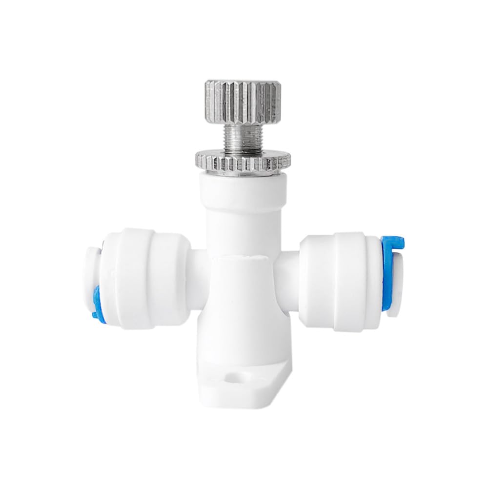 PAROAD Manual Flow Restrictor Water Flow Adjustment Valve Regulator Water Flow Control Valve Water Speed Regulator 1/4 to 1/4 Inch Hose for Reverse Osmosis Water Systems (I Shape)