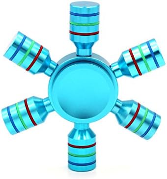 Gemini - Metal Fidget Spinner Toy Helps Focusing, Stress Reducer/Relief Perfect For Boredom EDC ADD Anxiety and Autism for Adult &amp; Children, High Speed and Quiet Bearing (Hex WheelShip - Blue)