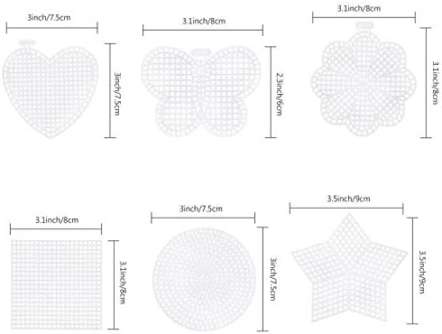 Pllieay 36-Piece Mesh Canvas Sheets Kit - 30 Shapes, 6 Rectangular Canvases & Embroidery Tools for Plastic Canvas Craft - Image 4