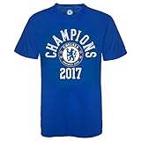 Chelsea FC Official Soccer Gift Champions 2017 T-Shirt Royal Blue Medium