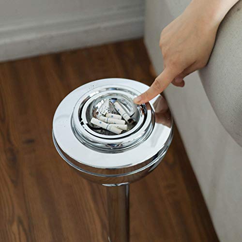 COZ Adjustable Outdoor Standing Ashtray, Chrome Contemporary Windproof