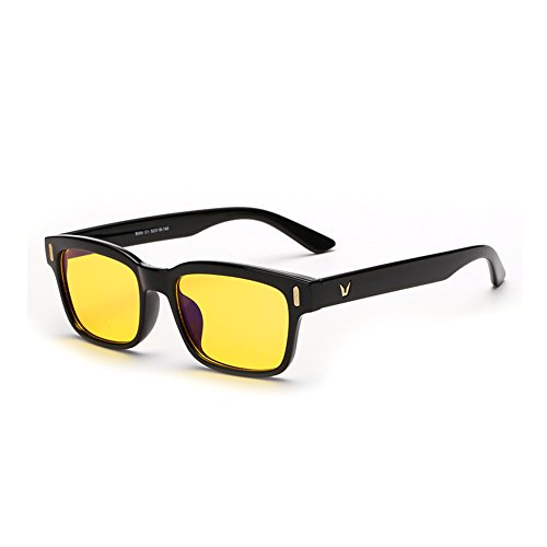 Cyxus Blue Light Filter [Better Sleep] Block UV Yellow Lens Glasses, Anti Fatigue Blocking Headaches Eye Strain, Computer Reading Eyewear, Great for Cell Phone Readers(Black Frame)