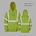 SHORFUNE High Visibility Sweatshirt with Pocket and Reflective Strips, Yellow, Meets ANSI/ISEA Standards, XL