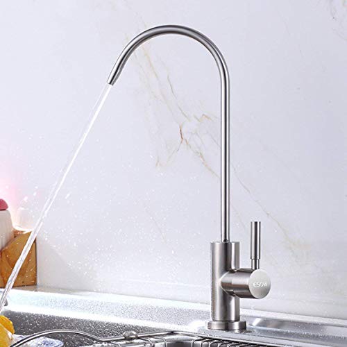 ESOW Kitchen Water Filter Faucet, 100% Lead-Free Drinking Water Faucet Fits most Reverse Osmosis Units or Water Filtration System in Non-Air Gap, Stainless Steel 304 Body Brushed Nickel Finish - Thumbnail 2