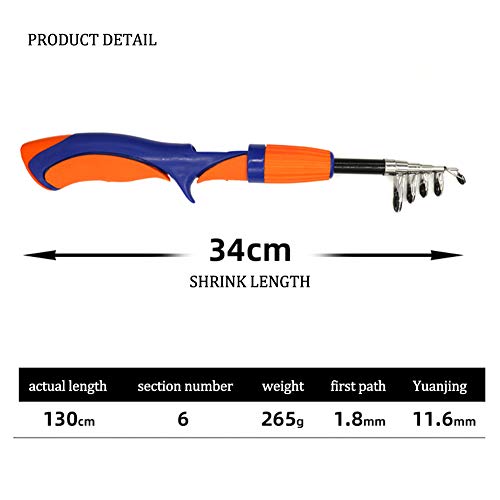 gerFogoo LingNuo Angelrute für Kinder, Angelruten-Combo-Set, Teleskop, tragbar, mit Angelschnur-Griff usw… – Bild 5