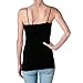 Hollywood Star Fashion Plain Long Spaghetti Strap Tank Top Camis Basic Camisole Cotton, Black, l