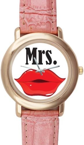 Cool Sexy lips Pink Leather Alloy High-grade Watch