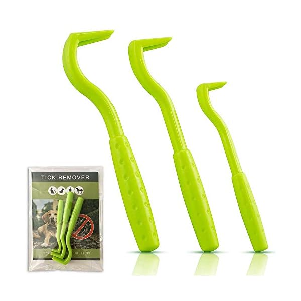 HouChanges 3Pcs Tick Remover Tool,Painlessly Tick for Dogs Cats and Humans Pets Green