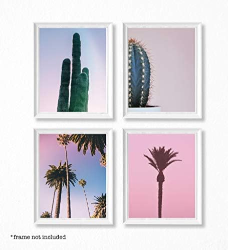 Amazon Com Ink Print Art 4 Piece Poster Set Western Cactus And