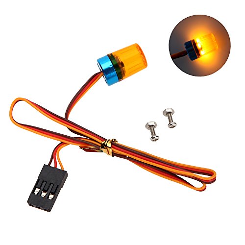 LAFEINA RC Multi-Function Ultra Bright LED Flash Lights Alarm Lamp with Strobing-Blasting/Flashing/Rotating Mode for RC Model Police Engineering Truck Car (Orange)
