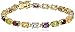 Amazon Collection 18k Yellow Gold Plated Sterling Silver Genuine Multi Gemstone Tennis Bracelet, 7