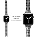 Secbolt Bling Bands Compatible with Apple Watch Band 42mm(Series 3) 44mm 45mm 46mm 49mm Women iWatch SE Series 10 9 8 7 6 5 4 3 2 1, Dressy Jewelry Metal Wristband Strap Diamond Rhinestone, Black