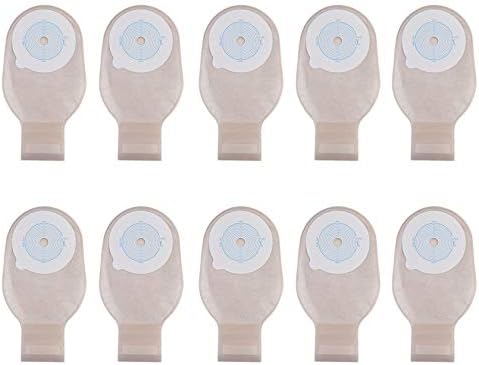 Moorecastle Skin Friendly Disposable 10pcs Ostomy Colostomy Ileostomy Stoma Drainable Paste Closure Pouch Bag Cut to Fit One-Piece System